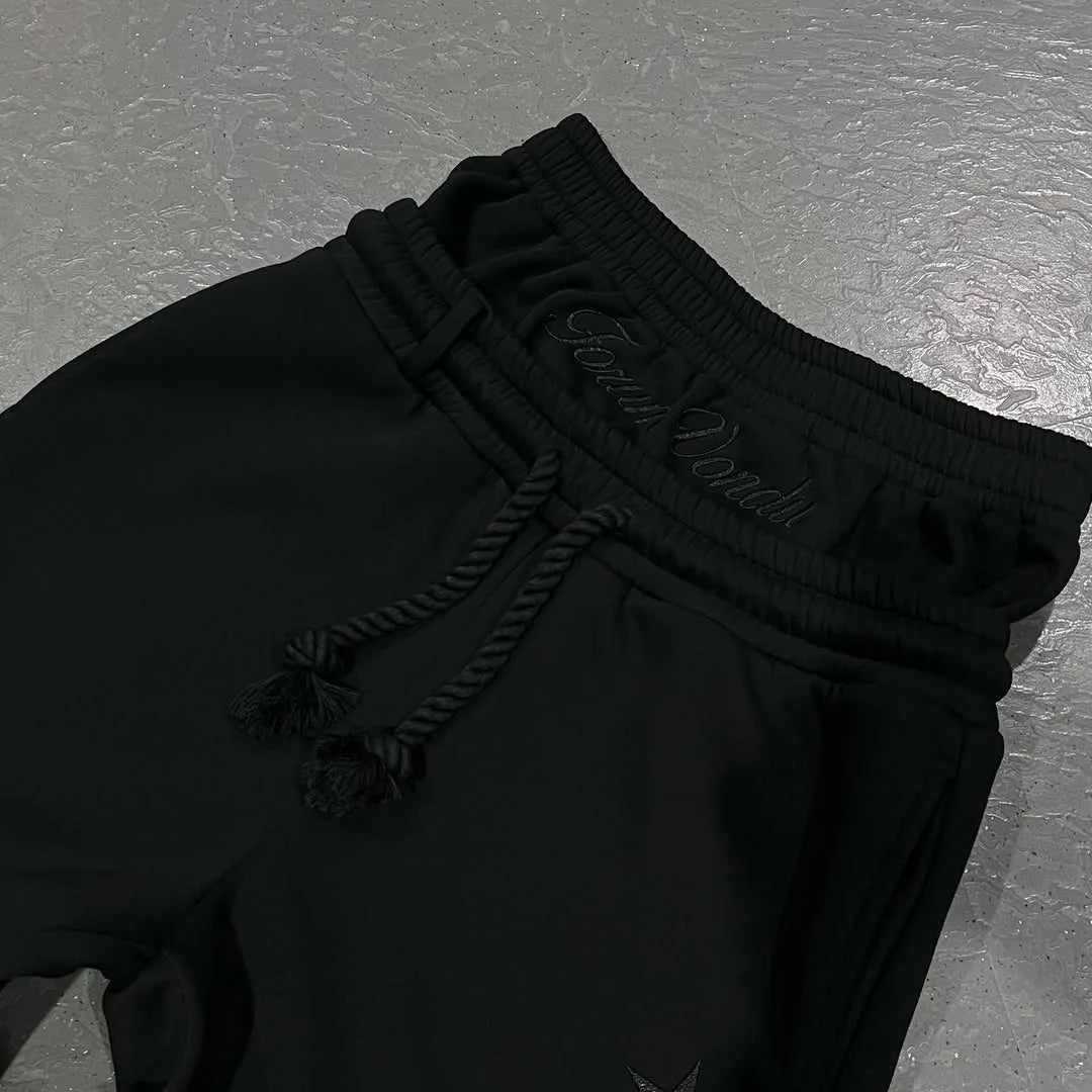 Sweatpants Y2K double waistband with rope drawstrings