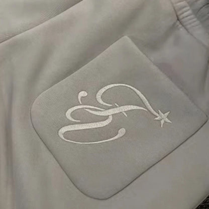 Sweatpants Y2K double waistband with rope drawstrings