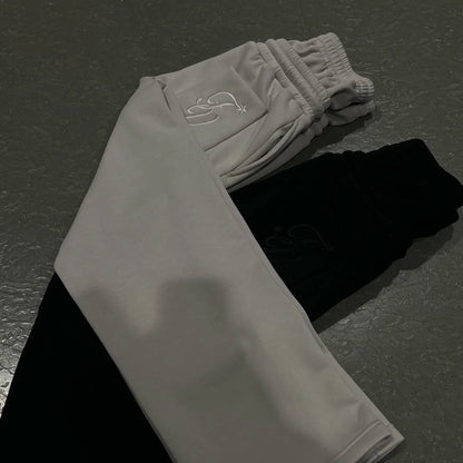 Sweatpants Y2K double waistband with rope drawstrings