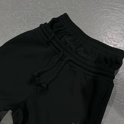 Sweatpants Y2K double waistband with rope drawstrings